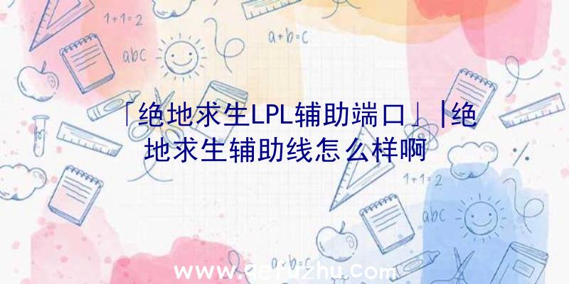 「绝地求生LPL辅助端口」|绝地求生辅助线怎么样啊